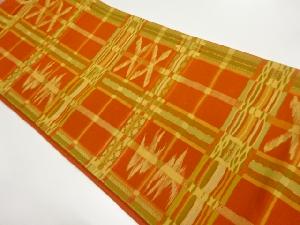 格子に襷模様織出し袋帯